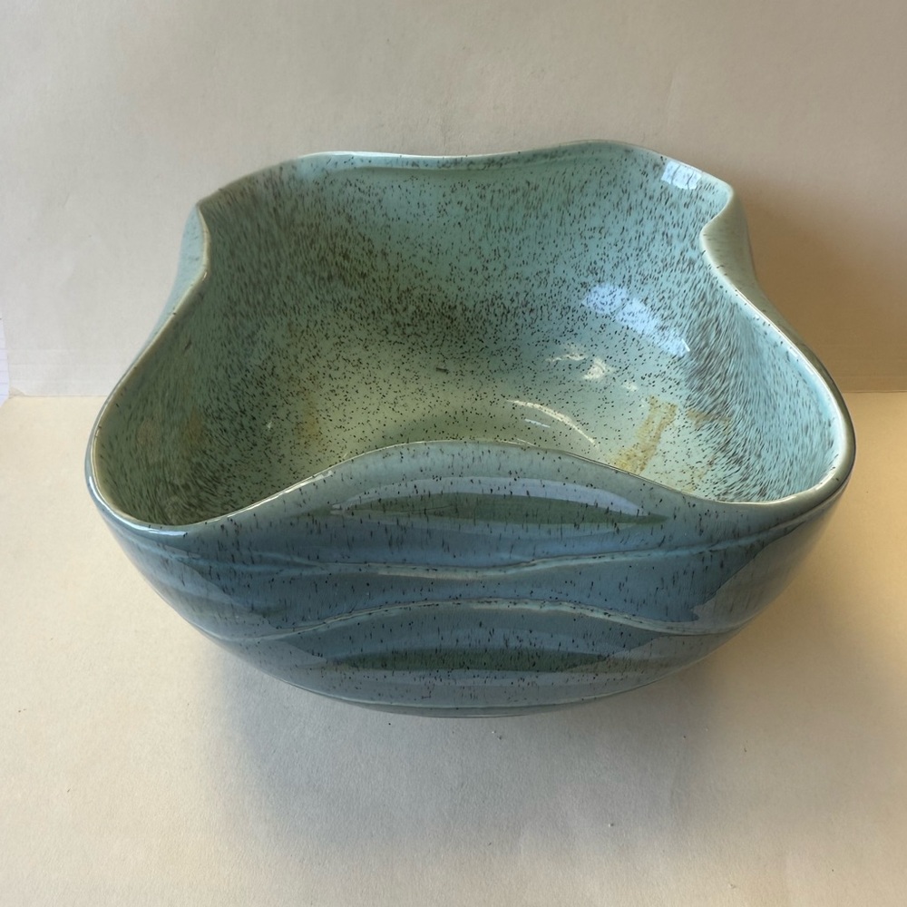 Vintage Red Wing Art Pottery Seafoam Green Ceramic Bowl Vase Planter 4001